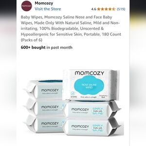 Momcozy "Simply Made with Saline" Wipes (5 Packs)